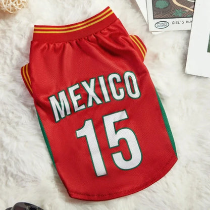 Portugal Soccer Pet Jersey 2D Print Breathable Sporty Dog Shirt for Small Medium Large Cats And Dogs Athletic National Team Gift