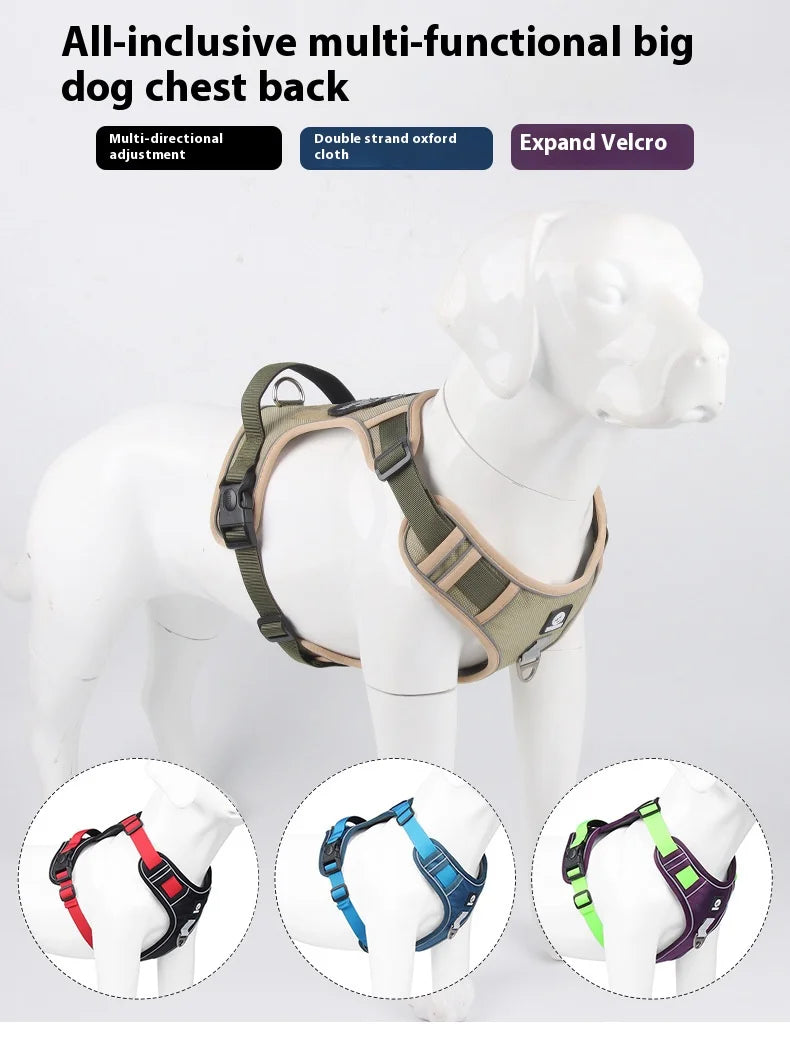 Anti-Pull Reflective Dog Harness with Multi-Point Adjustment No Pull Pet Vest for Pet Dogs Chew Proof and Durable