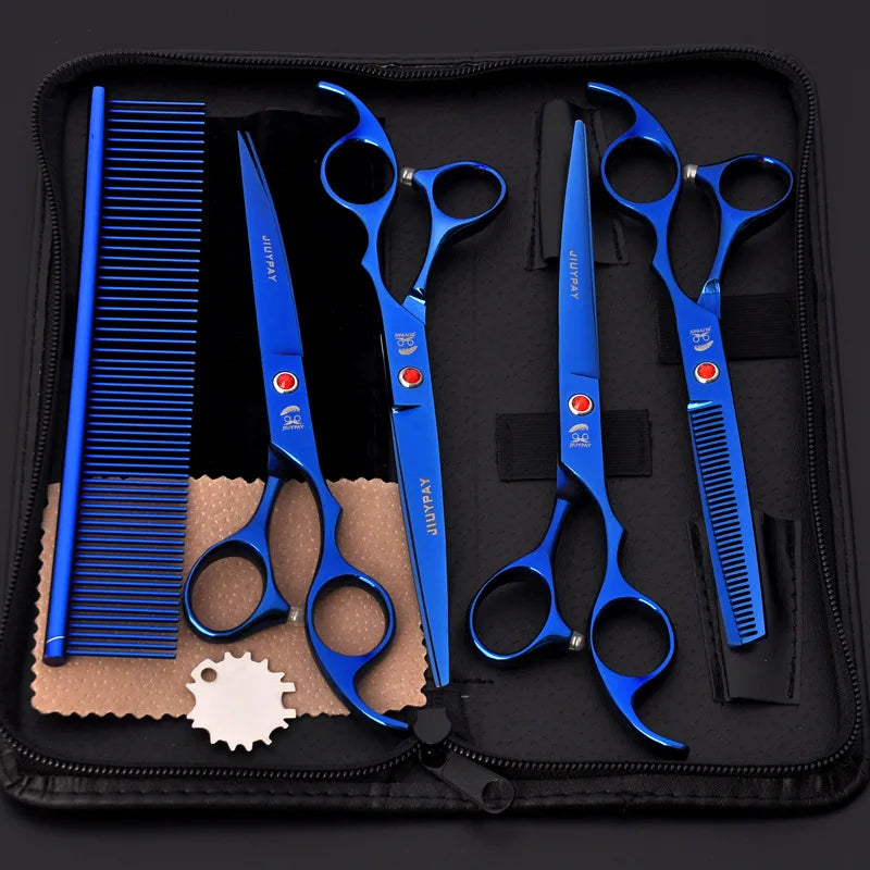 Professional Grooming Shears For Dogs Pet Hair Grooming Scissors Kit with Safety Round Tip