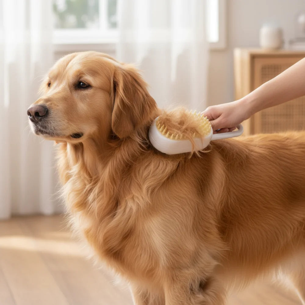 Pet Mist Spray Grooming Brush: Detangling & Massage Tool for Cats with Water Spray Function, Reduces Shedding and Smooths Coat