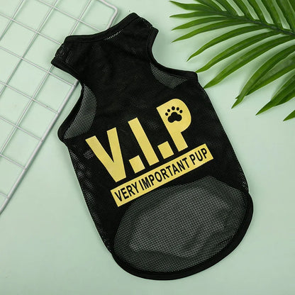 Pet Dog Summer Mesh Jersey T-Shirt Breathable Vest for Small & Large Dogs Cats