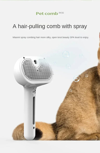 Multifunctional Pet Grooming Tool Combines Steam Spray Floating Hair Removal and Styling for Cats and Dogs All in One Device