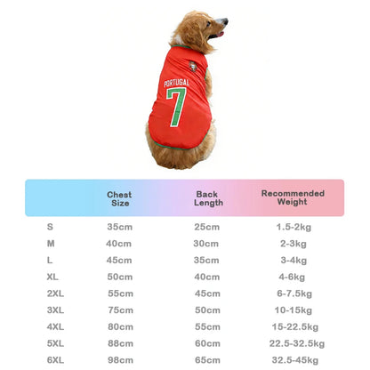 Pet Soccer Jersey Dog & Cat Breathable Mesh T-Shirt Summer Puppy Sports Vest