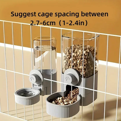 Automatic Pet Water Dispenser and Feeder Set, Hanging Water Dispenser, Automatic Cat Feeder, Dog Hanging Cage Water and Food Supplies, Cat Bowl, Dog Food Bowl