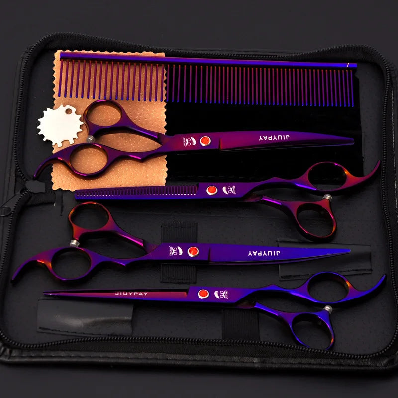Professional Grooming Shears For Dogs Pet Hair Grooming Scissors Kit with Safety Round Tip