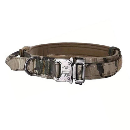 Tactical Dog Collar with Handle Adjustable Military Nylon Collar Comfortable & Durable Heavy Duty for Medium and Large Dogs